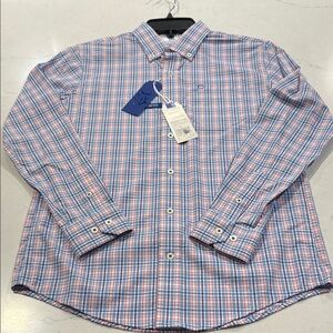 Southern Tide Boys Blue and Red Plaid Shirt sz 12